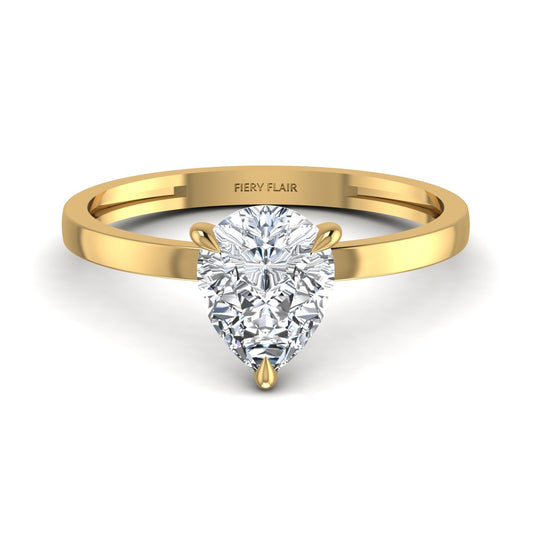 2CT Exquisite Pear Cut Lab Diamond Ring