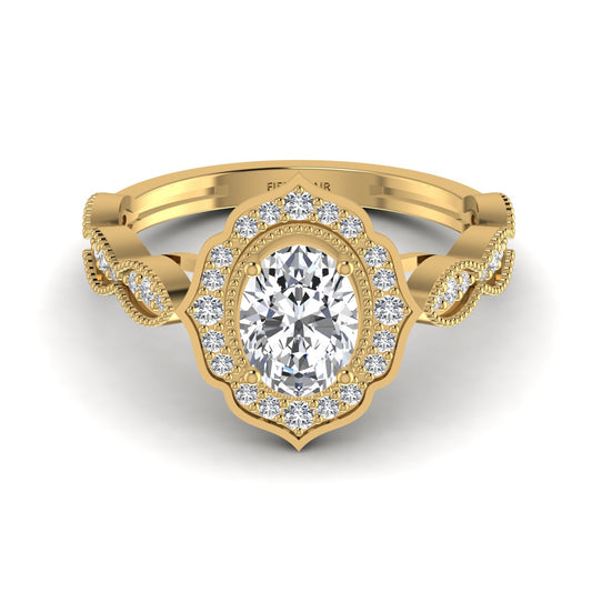 Lustrous Oval Cut Diamond Engagement Ring