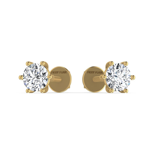 Single Solitaire Diamond Stud Earring