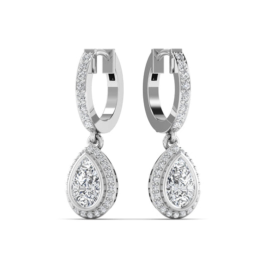 Opulent Silver Dangling Hoop Earrings