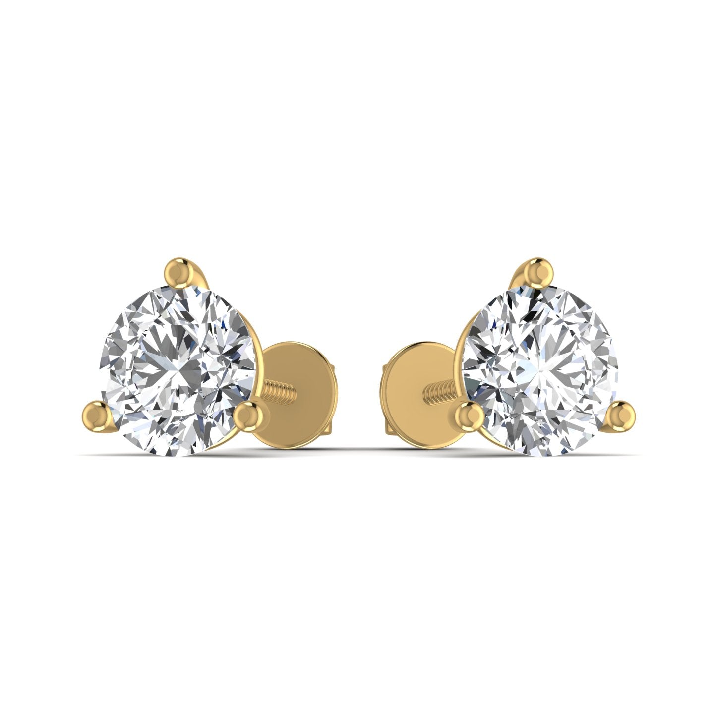 Solitaire Silver Stud Earrings