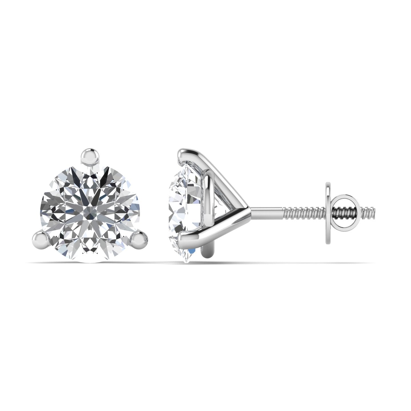 Solitaire Silver Stud Earrings