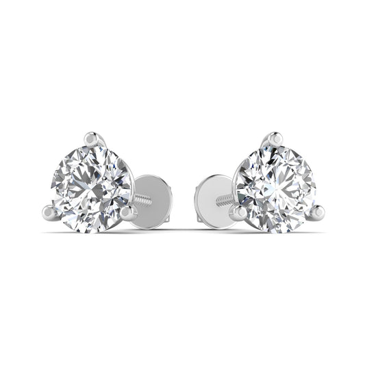 Solitaire Silver Stud Earrings