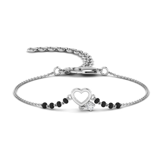 Silver Heart Mangalsutra Bracelet