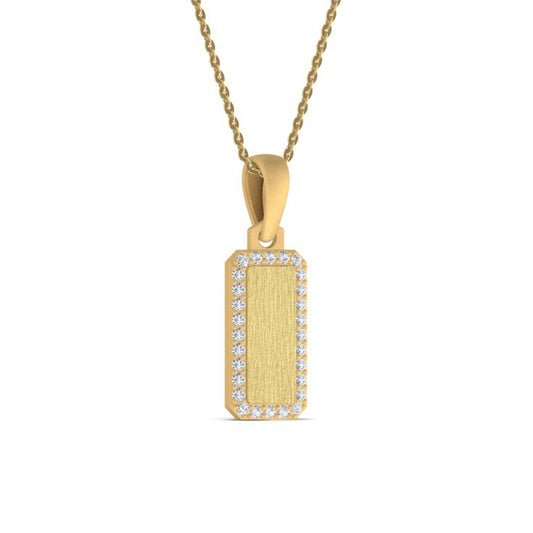 Rectangular Silver Pendant Necklace