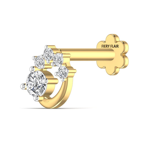 Artistic 0.11CT Diamond Nose Pin