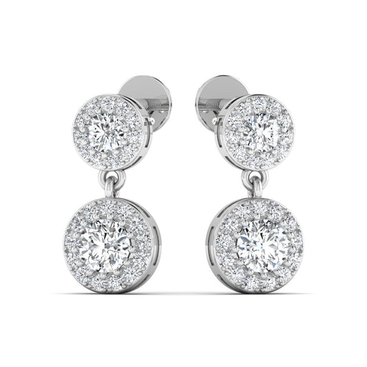 Silver Solitaire Drop Earring