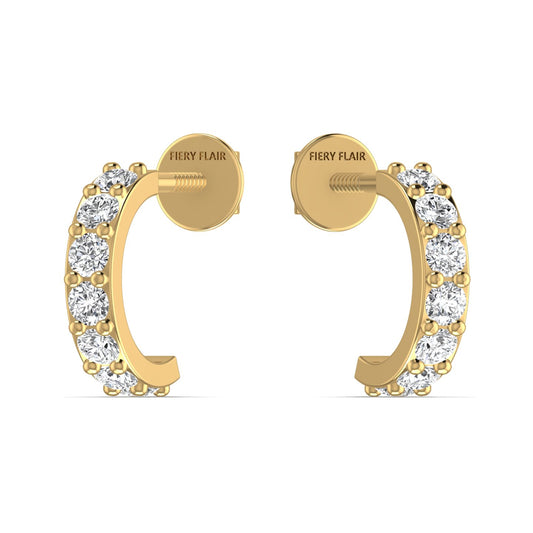 0.80CT Lab Diamond C-Hoop Earring