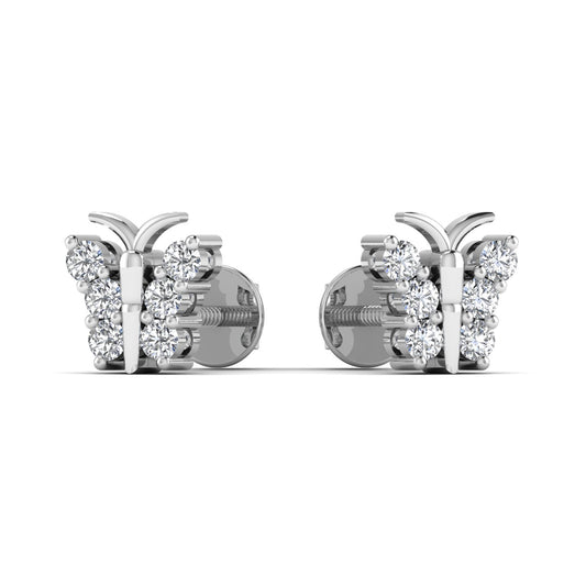 Butterfly Design Silver Stud Earring