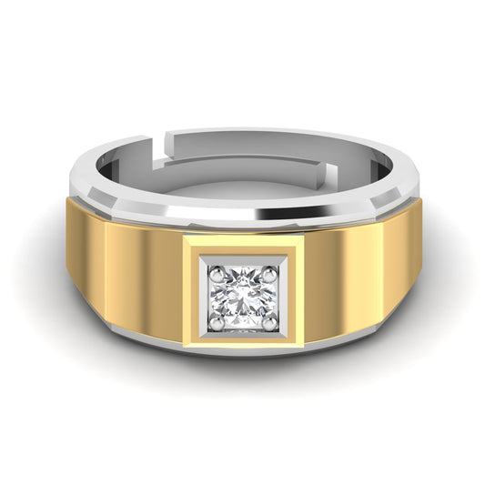 Chivalrous Solitaire Silver Men's Ring