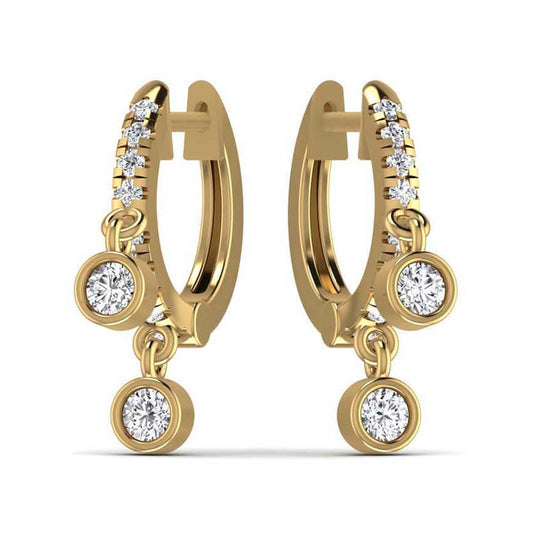 Stylish Diamond Gold Hoop Earring