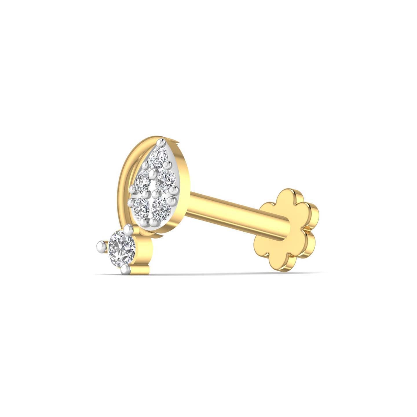 Round Diamond Nose Pin