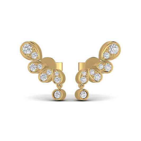 Fashionable 0.61CT Diamond Gold Stud Earring