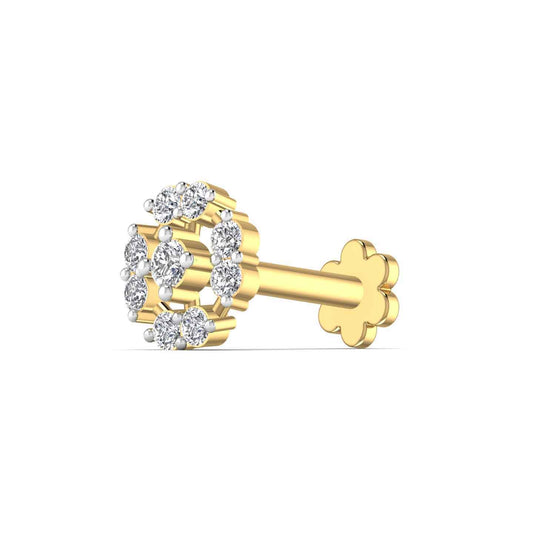 Elegant Round 0.13CT Diamond Nose Pin