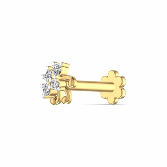 Uniquely Design 0.05CT Diamond Nose Pin