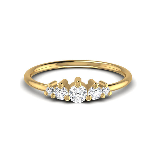 Five Stone 0.32CT Diamond Gold Ring