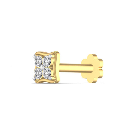 Square Shape 0.07CT Diamond Noe Pin