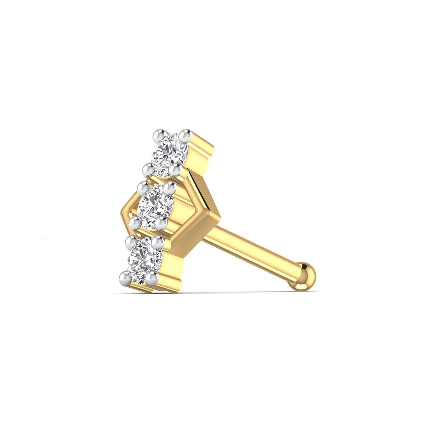 Three Stone Lab Diamond Nose Pin