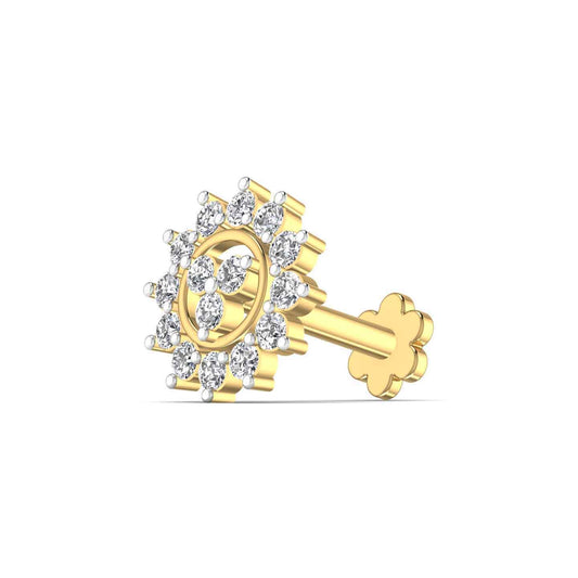 Sun Design 0.20CT Diamond Nose Pin