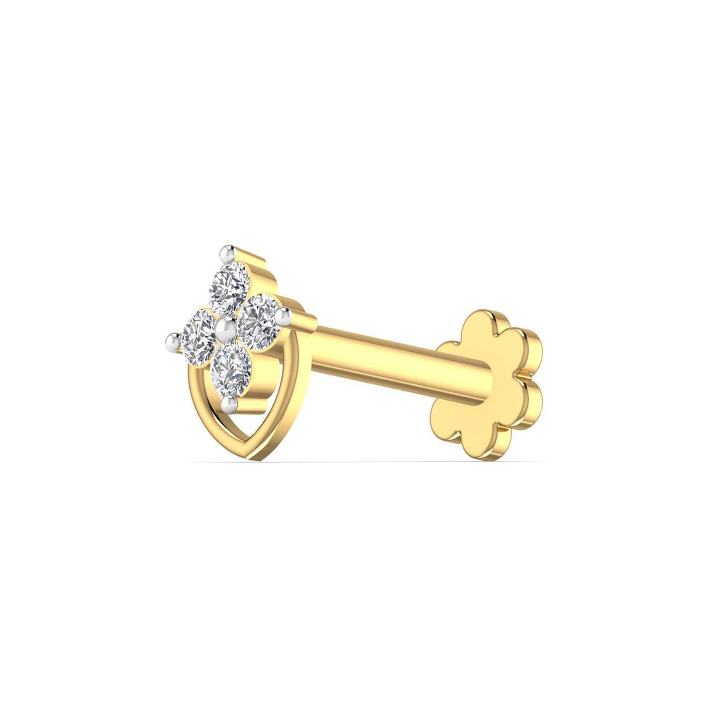 four diamond nose pin