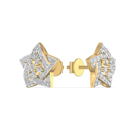 Star Gold Diamond Stud Earring