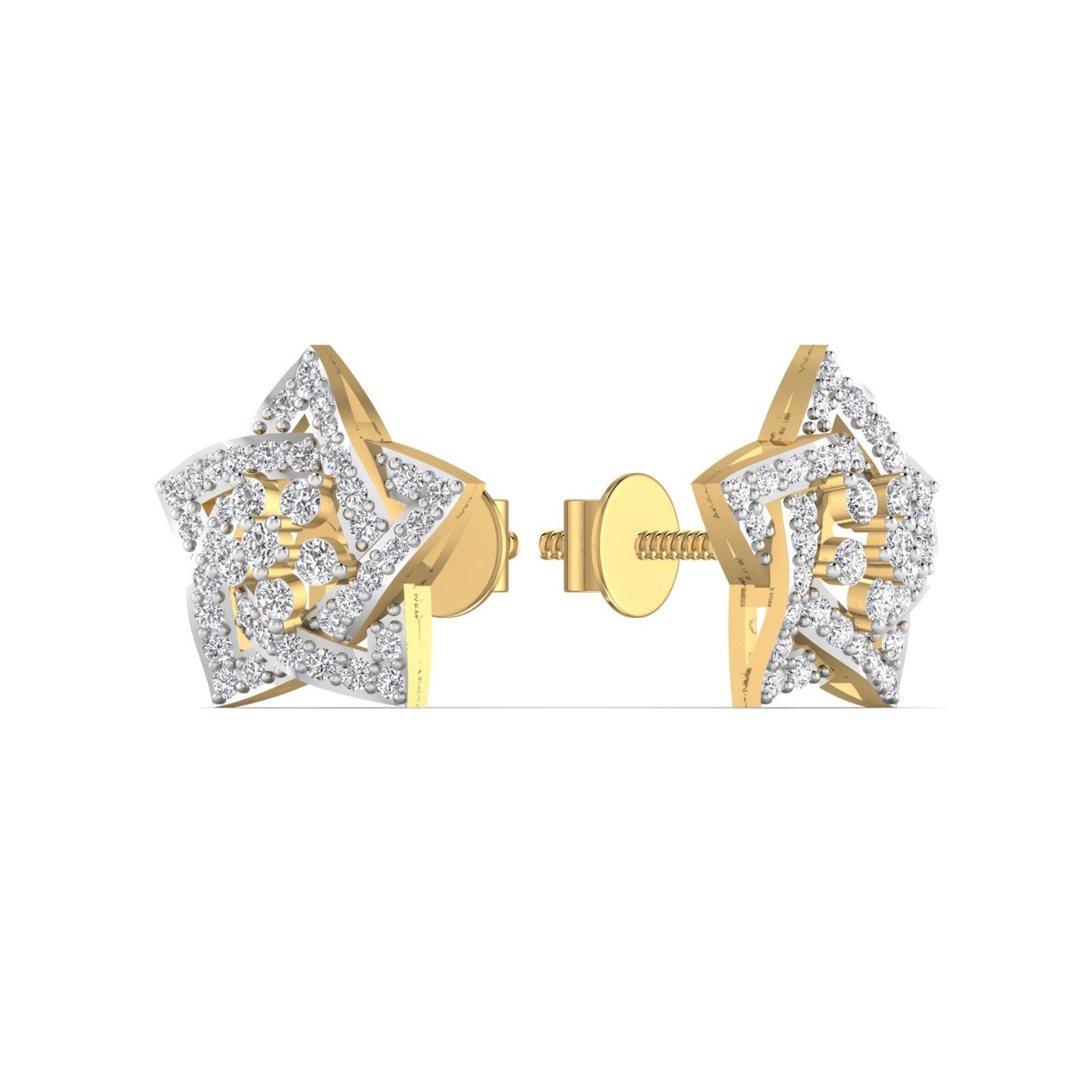 Gold Diamond Stud Earring