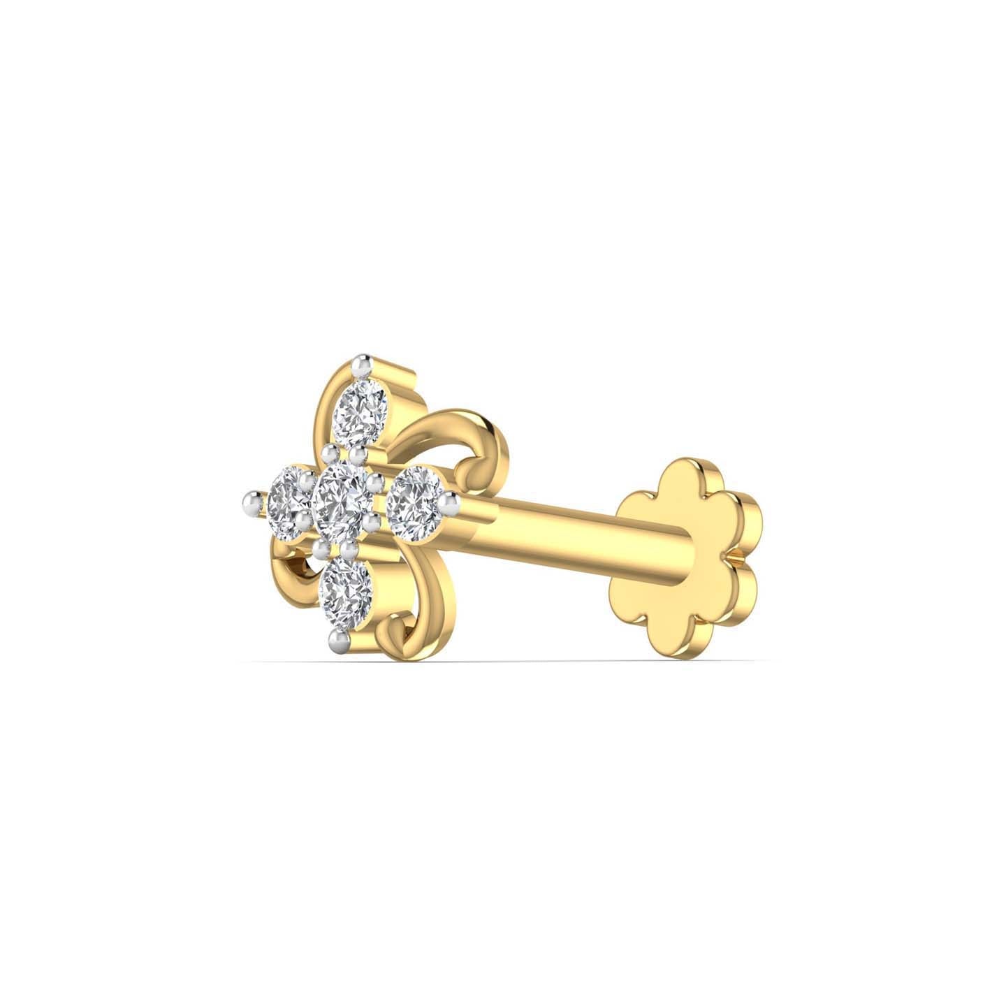 lab diamond nose pin