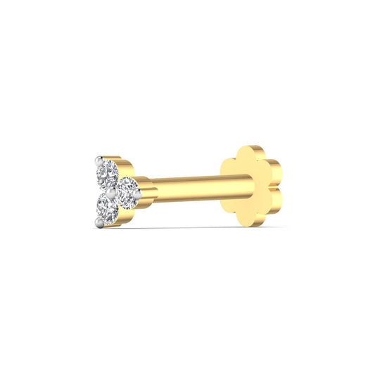 Beautiful 0.05CT Design Diamond Nose Pin