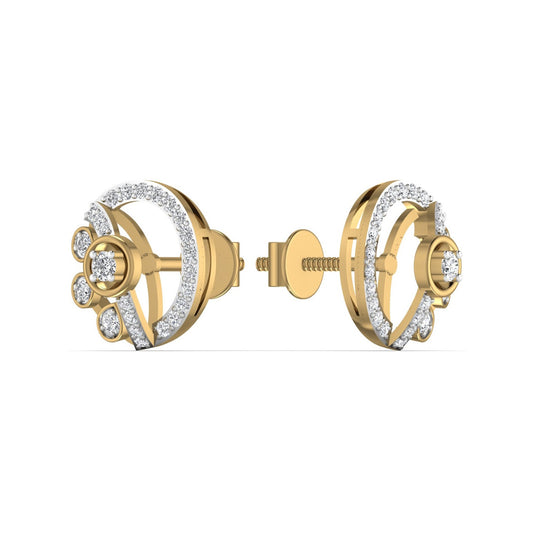 Simple Round Diamond Stud Earrings