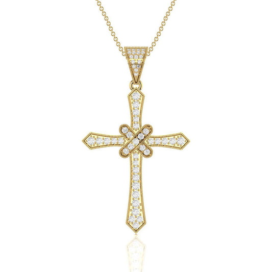 Holy Cross Diamond Pendant Necklace
