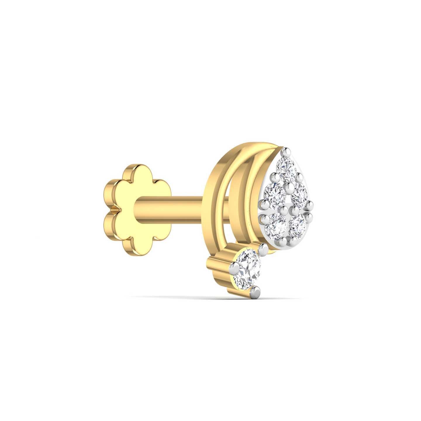 Round Diamond Nose Pin