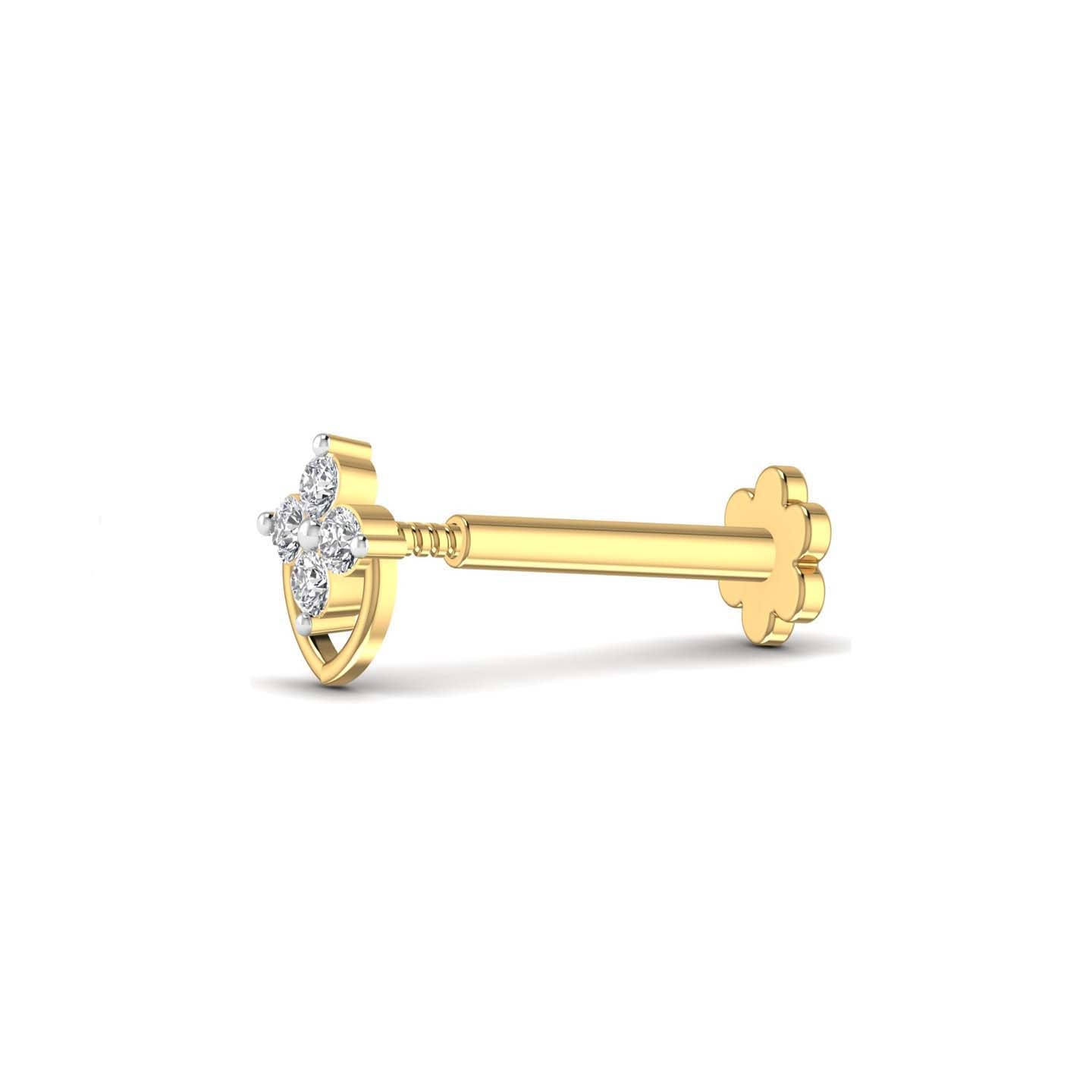 four diamond nose pin