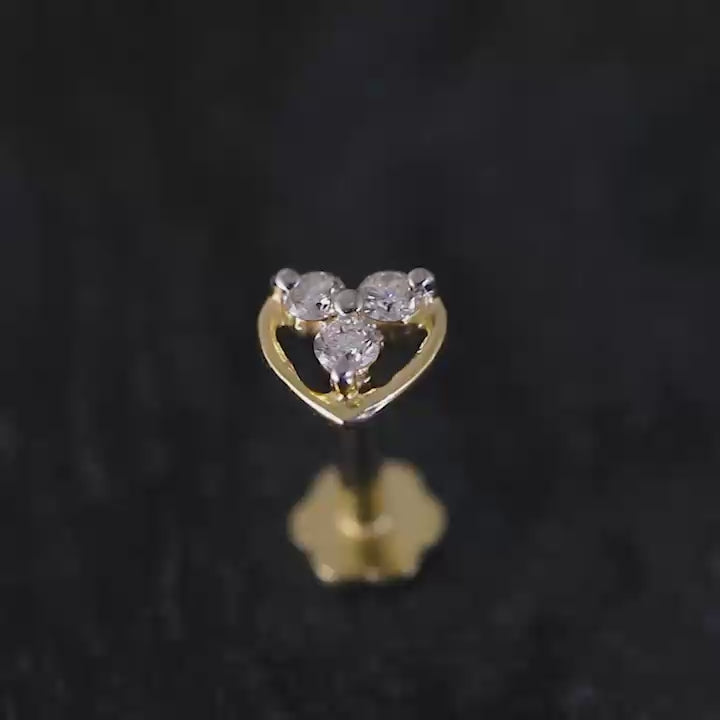 Three Stone Diamond Nose Pin