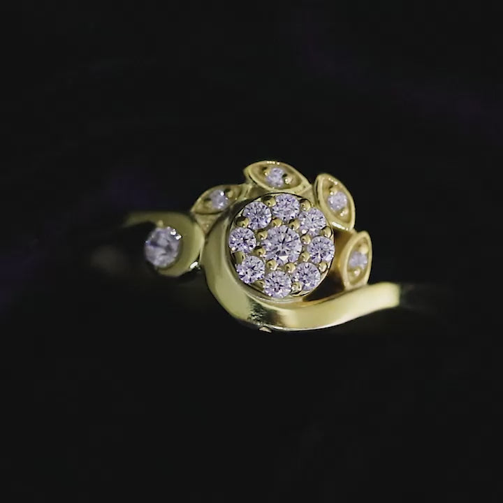 Flower Style Silver Ring