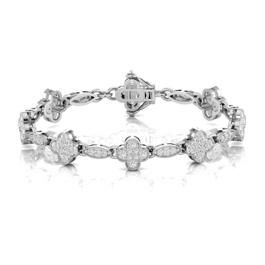 Shimmering Motif Silver Bracelet